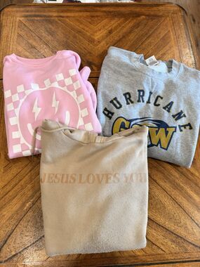 BUNDLE OF THREE (3) Women’s Sweatshirts Small/Medium Fair Used Condition